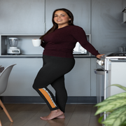 Reannah Leggings Plus Size (Black-Orange)