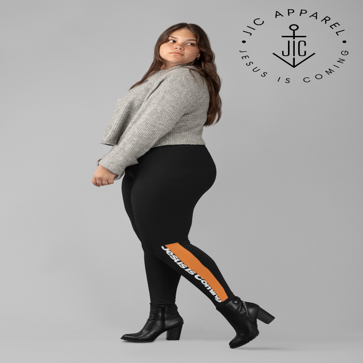 Reannah Leggings Plus Size (Black-Orange)